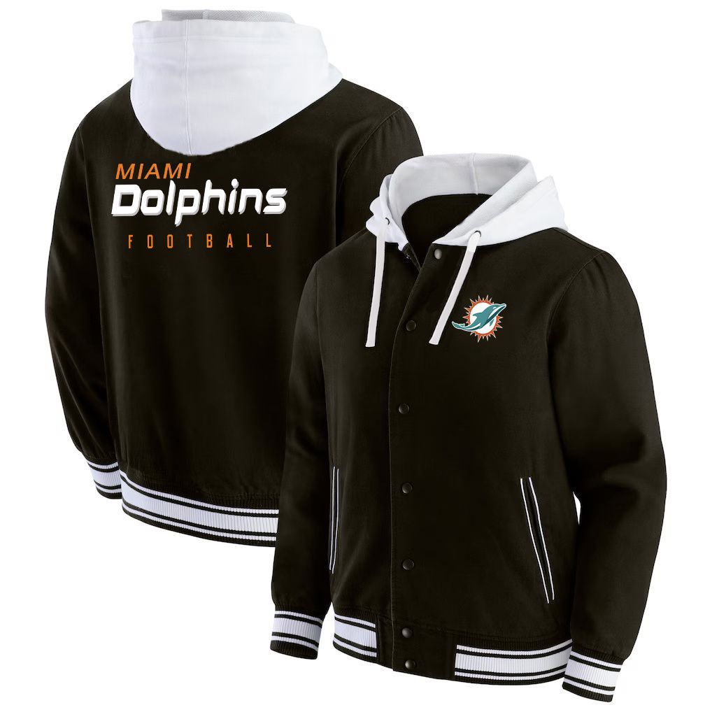 Men 2026 NFL Miami Dolphins  jacket hoodie Black 012